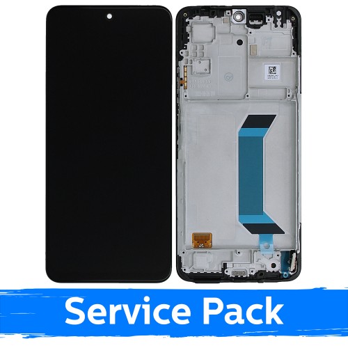 LCD ekranas skirtas Xiaomi Redmi Note 12 4G juodas su rėmeliu (Service Pack)