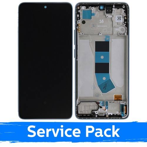 LCD ekranas skirtas Xiaomi Redmi Note 13 4G su rėmeliu / Ice Blue / (Service Pack)