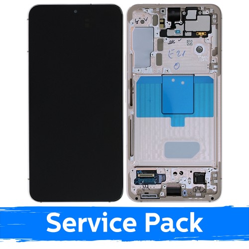 LCD дисплей совместимый с Samsung S901 S22 с рамкой / розово-золотой / (Service Pack)