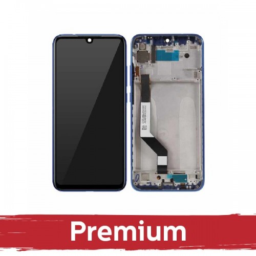 LCD дисплей совместимый с Xiaomi Redmi Note 9S (Note 9 Pro) с рамкой / синий / OEM