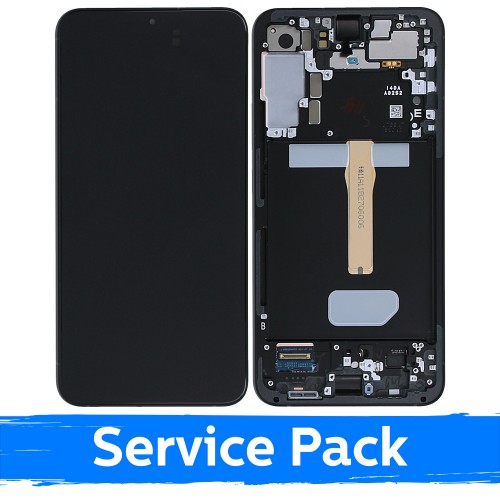 LCD ekranas skirtas Samsung S906 S22 Plus su rėmeliu / Graphite / (Service Pack)