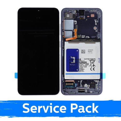 LCD Display Compatible Samsung S921 S24 with Frame / Cobalt Violet / (Service Pack) +INCLUDING BATTERY
