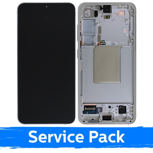 LCD ekranas skirtas Samsung S921 S24 su rėmeliu / Marble Grey / (Service Pack)