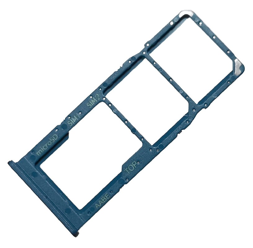 SIM kortelės laikiklis Samsung A125 A12/A127 A12S mėlynas originalus (service pack)