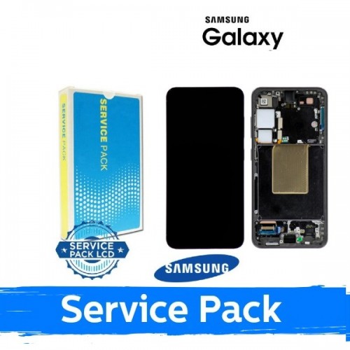 LCD ekranas skirtas Samsung S921 S24 su rėmeliu / Sapphire Blue / (Service Pack)