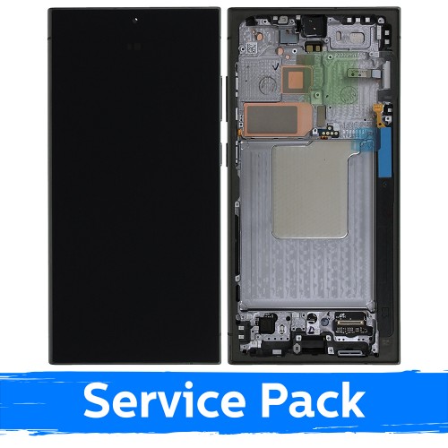 LCD ekranas skirtas Samsung S928 S24 Ultra su rėmeliu / Titanium Black (Blue / Green) / (Service Pack)