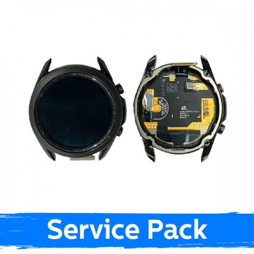 LCD дисплей для Samsung R845 (R840) Watch Classic 3 41mm с рамкой / Mystic Black / (Service Pack)