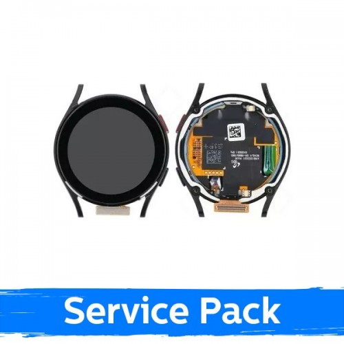 LCD Display Compatible With Samsung R860 Watch 4 40mm With Frame / Black / (Service Pack)
