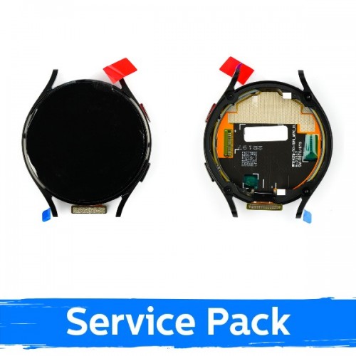 LCD ekranas skirtas Samsung R875 Watch 4 44mm su rėmeliu / juodas / (Service Pack)