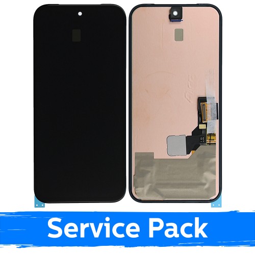 LCD ekranas skirtas Google Pixel 8A juodas su rėmeliu (Service Pack)