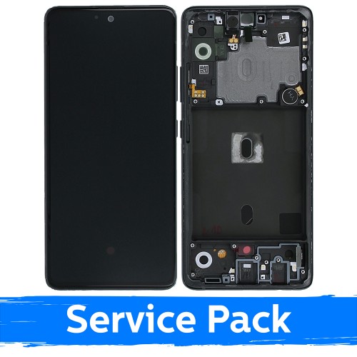 LCD дисплей совместимый с Samsung A516 A51 5G с рамкой / Prism Crush White / (Service Pack)