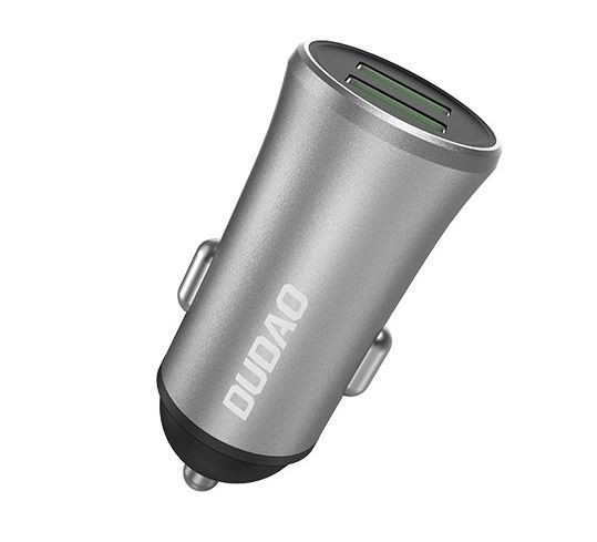 Automobilinis įkroviklis Dudao (2xUSB; 3.4A) sidabrinis
