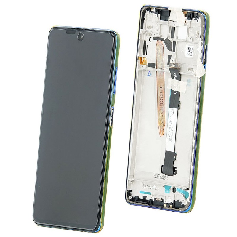 LCD ekranas Xiaomi Poco X3 Pro/X3/X3 NFC su jutikliniu ekranu su rėmeliu Frost Blue originalus (service pack)