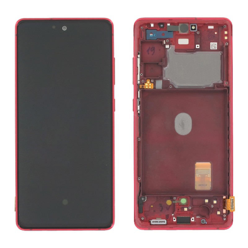LCD ekranas Samsung G780/G781 S20 FE su jutikliniu ekranu ir rėmu Cloud Red originalus (service pack)