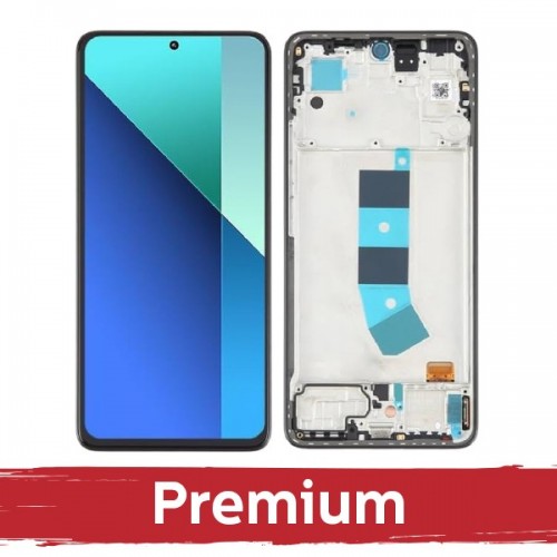 LCD дисплей совместимый с Xiaomi Redmi 13 4G / Redmi 13 5G / Poco M6 4G черный с рамкой OEM