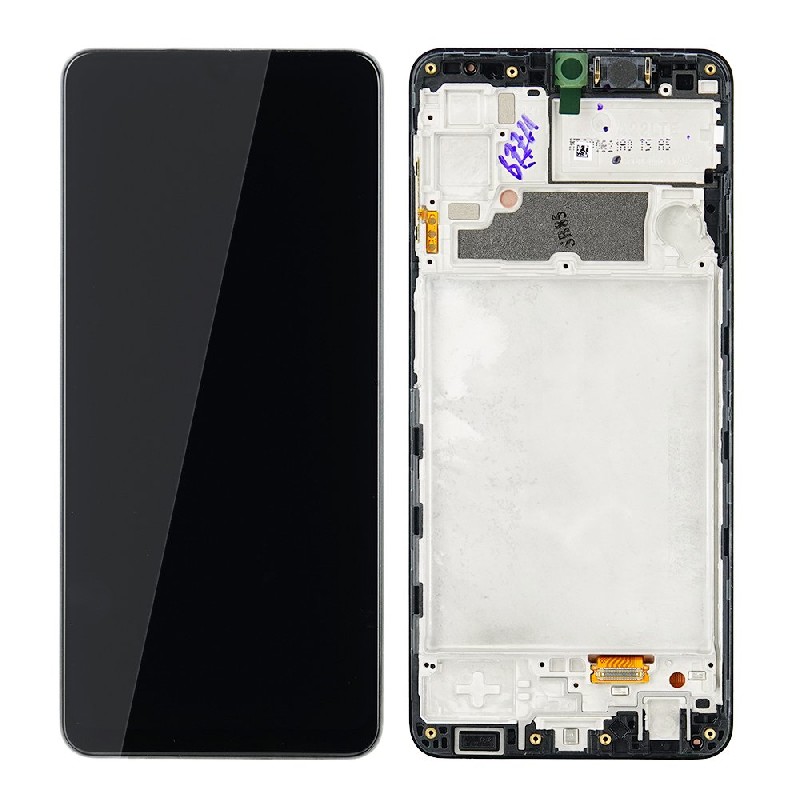 LCD экран Samsung A225 A22 4G с тачскрином и рамкой чёрный Оригинал (сервисная упаковка)