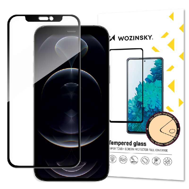 Grūdintas stiklas Wozinsky 5D Full Glue Apple iPhone 14/13/13 Pro tinkamas dėklui juodas