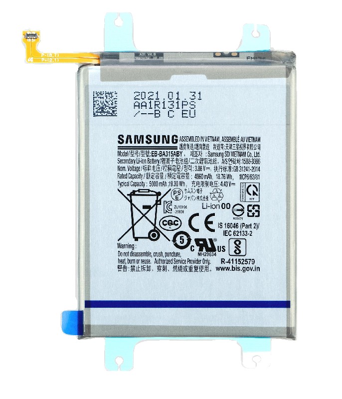 Аккумулятор Оригинал Samsung A225/A315/A325 A22/A31/A32 4860mAh EB-BA315ABY (сервисная упаковка)