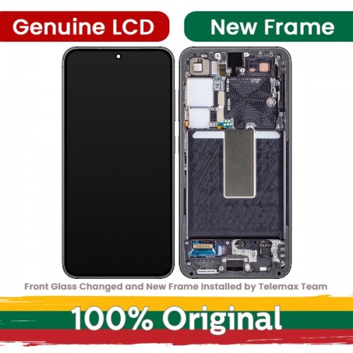 LCD дисплей для Samsung S911 S23 с рамкой / кремовый / (Восстановленный: Telemax)
