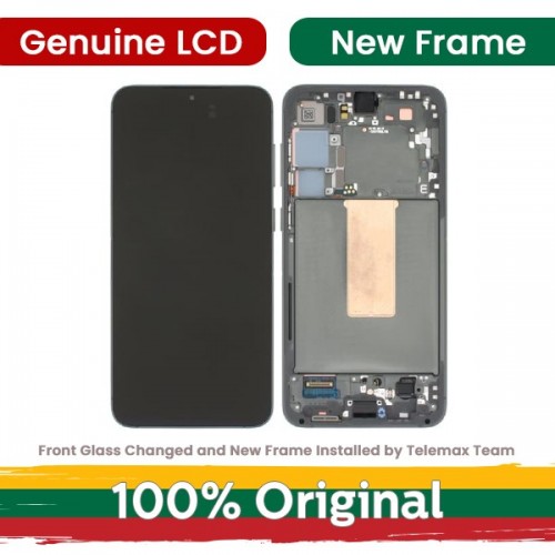 LCD дисплей совместим с Samsung S916 S23 Plus с рамкой — кремовый (Renewed: Telemax)