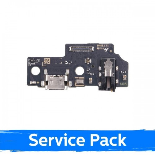 Разъём зарядки совместим с Samsung A055 A05 с шлейфом / серебристый (Service Pack)