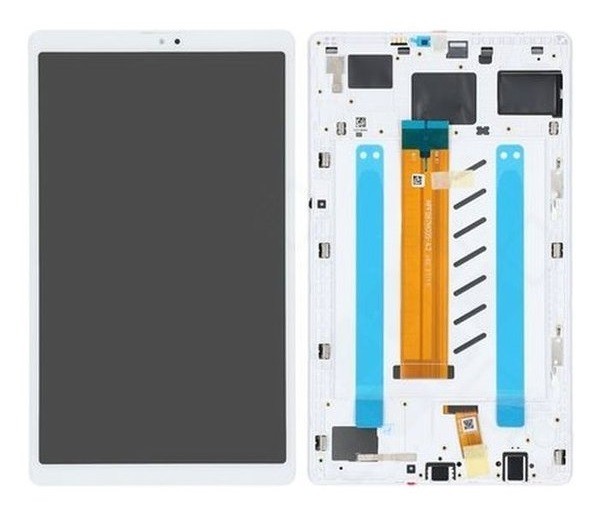 LCD ekranas Samsung T220 Tab A7 Lite 8.7 2021 su lietimo ekranu ir rėmeliu baltas originalus (service pack)