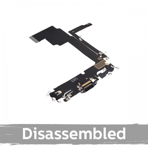 Charging Port Compatible With iPhone 15 Pro Max with Flex / White Titanium / (100% original / disassembled)