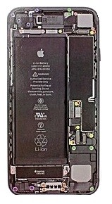 Baterijos dangtelis iPhone 7 juodas pilnas su flex originalus (naudotas Grade C)