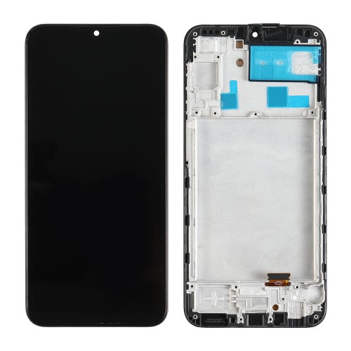 LCD ekranas skirtas Samsung A245 A24 4G juodas su rėmu HQ