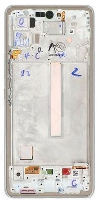 LCD ekranas Samsung A536 A53 5G 2022 su jutikliniu ekranu ir rėmu Awesome White originalus (service pack)