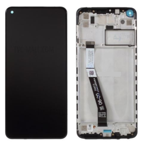 LCD ekranas Xiaomi Redmi Note 9 su lietimui jautriu ekranu su rėmu Midnight Grey originalus (service pack)