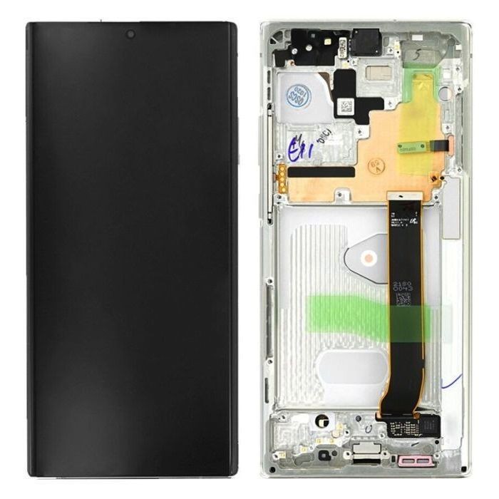 LCD ekranas Samsung N985/N986 Note 20 Ultra su jutikliniu ekranu ir rėmeliu Mystic White originalus (service pack)