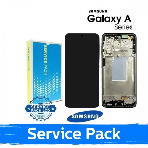 LCD ekranas suderinamas su Samsung A266 A26 5G su rėmu / Peach / (Service Pack)
