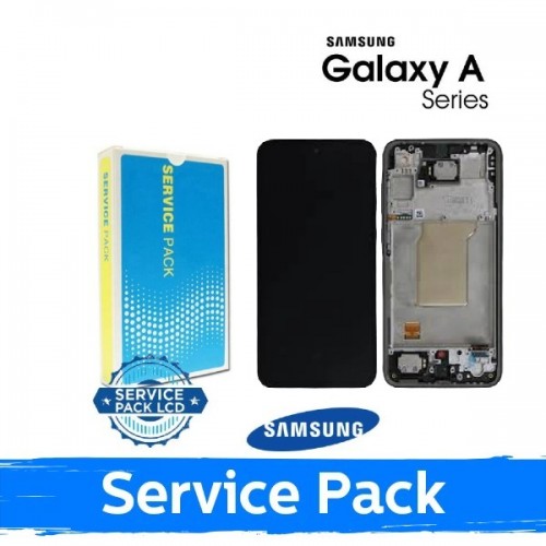 LCD ekranas suderinamas su Samsung A366 A36 5G su rėmu / baltas / (Service Pack)