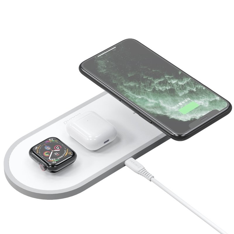 Belaidė įkrovimo stotelė Dudao 3in1 (A11) (Telefonas; AirPods; Laikrodis) balta