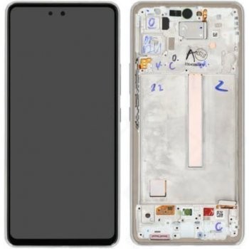 LCD ekranas Samsung A536 A53 5G 2022 su jutikliniu ekranu ir rėmu Awesome Peach originalus (service pack)