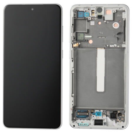 LCD экран Samsung G990 S21 FE 5G с тачскрином и рамкой белый Оригинал (сервисная упаковка)