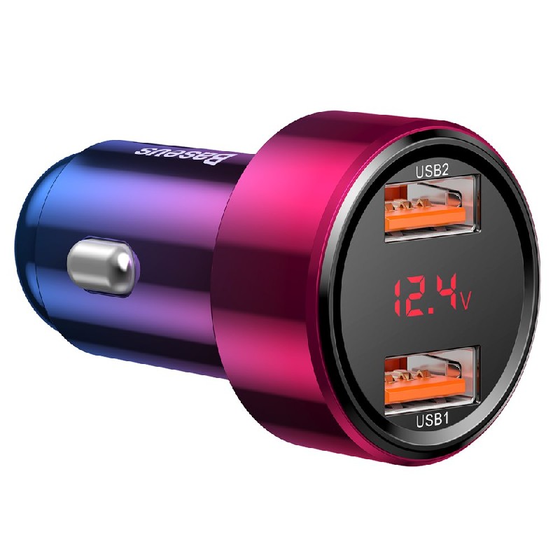 Automobilinis įkroviklis Baseus (CCMLC20A-09) (2xUSB; 45W; 6A) raudonas