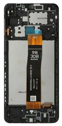 LCD screen Samsung A127 A12s 2021 with touch screen and frame Black original (service pack)
