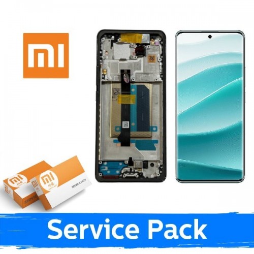 LCD ekranas suderinamas su Xiaomi Redmi Note 14 Pro+ 5G su rėmeliu / juodas / (Service Pack)