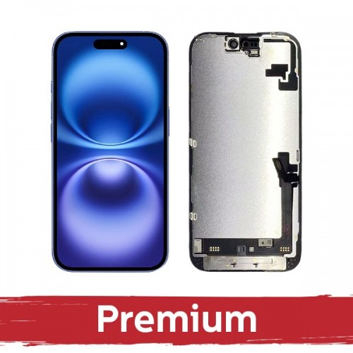 LCD Display Compatible With iPhone 16 Black (Hard OLED / Premium) /*Removable IC*/