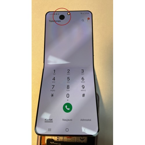 LCD ekranas suderinamas su Samsung F711 Z Flip3 juodas (su defektais 1) (NF versija)