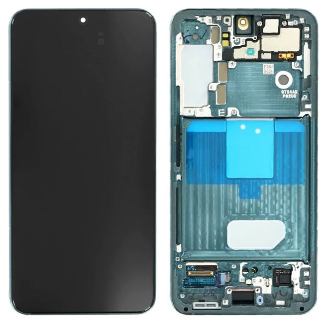 LCD ekranas Samsung S901 S22 5G su lietimo ekranu ir rėmeliu žalias originalus (paslaugų paketas)