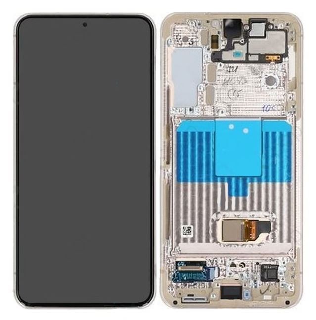 LCD ekranas Samsung S901 S22 5G su lietimo ekranu ir rėmeliu Violet originalus (paslaugų paketas)