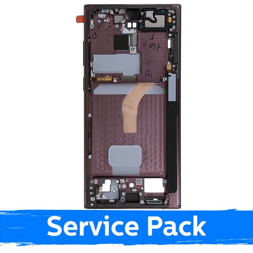 Vidurinis rėmas Samsung S908 S22 Ultra / Burgundy / (Service Pack)