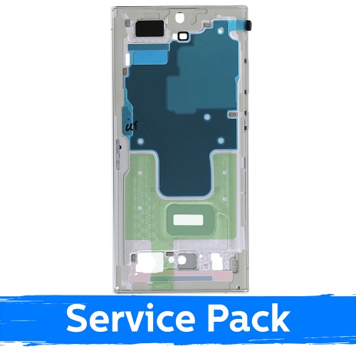 Средняя рамка корпуса для Samsung S918 S23 Ultra / кремовый / (Service Pack)