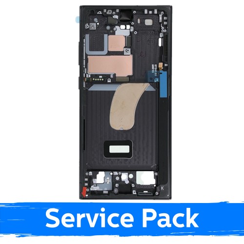 Средняя рамка корпуса для Samsung S918 S23 Ultra / Phantom Black / (Service Pack)