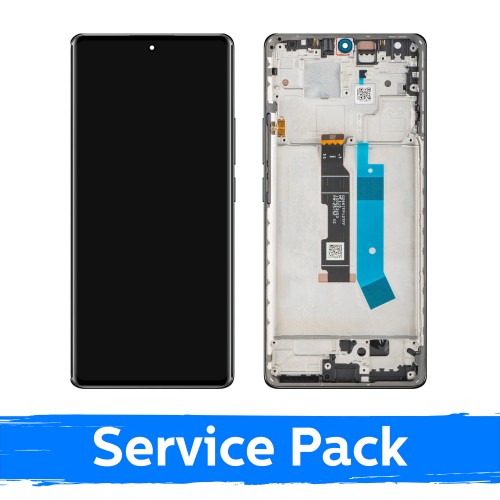 LCD ekranas Xiaomi Redmi Note 14 Pro 4G su rėmeliu / Midnight Black / (Service Pack)