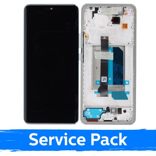 LCD ekranas Xiaomi Redmi Note 14 Pro+ 5G su rėmeliu / Frost Blue / (Service Pack)