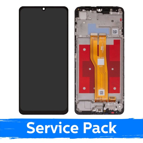 LCD Display Compatible With Samsung A075 A07 4G Black with Frame (Service Pack)